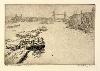 Tower Bridge, Themse, London von Bertha E. Jaques