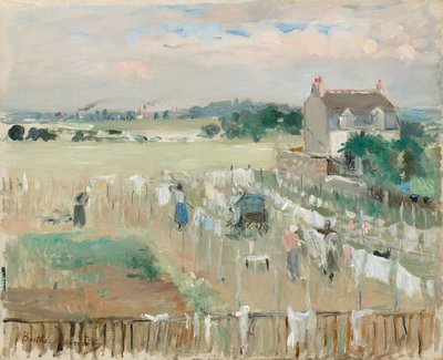 Wäsche zum Trocknen aufhängen von Berthe Morisot