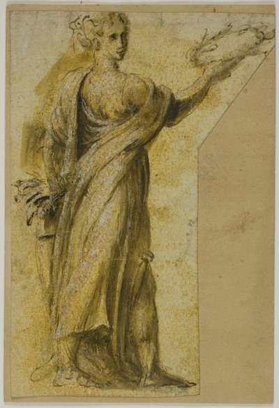 Stehende Frau mit Lorbeerkranz von Biagio Pupini