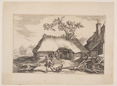 Tafel 6, aus Landschaften mit Bauernhäusern von Boetius Adams Bolswert