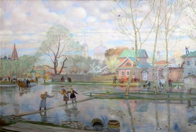 Frühling, 1921 von Boris Mikhailovich Kustodiev