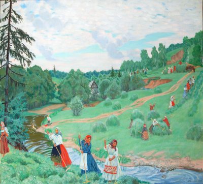 Heuernte von Boris Mikhailovich Kustodiev
