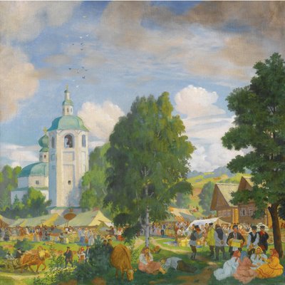 Das Dorffest, 1920 von Boris Mikhailovich Kustodiev