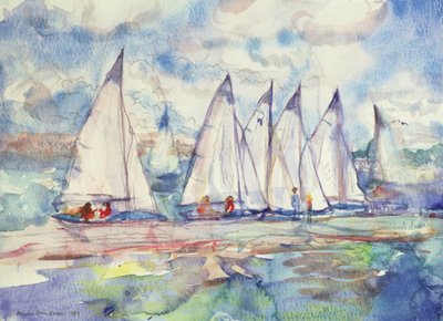 Blaue Segelboote, 1989 von Brenda Brin Booker