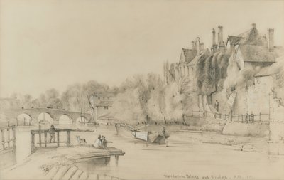 Erzbischöflicher Palast und Brücke von Maidstone von British School