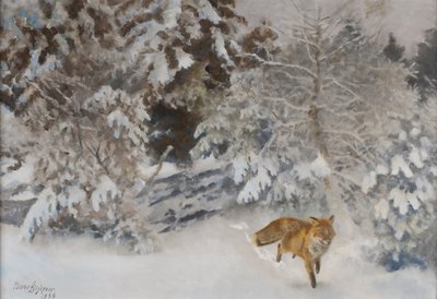 Fuchs in Winterlandschaft, 1938 von Bruno Andreas Liljefors