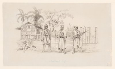 Atjehische Truppen (Titel auf Objekt) von C.D. Wulf (attributed to)