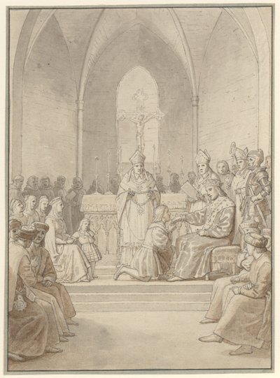 Die Gründung des Elefantenordens von Christoffer Wilhelm Eckersberg