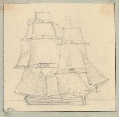Eine Brigg mit Leesegel auf dem Großmast von Christoffer Wilhelm Eckersberg