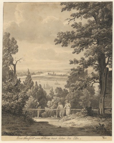 Blick von Altona über die Elbe von Christoffer Wilhelm Eckersberg