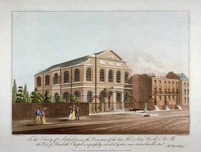Die methodistische Kapelle in Lambeth, London, 1816 von C Rosenberg
