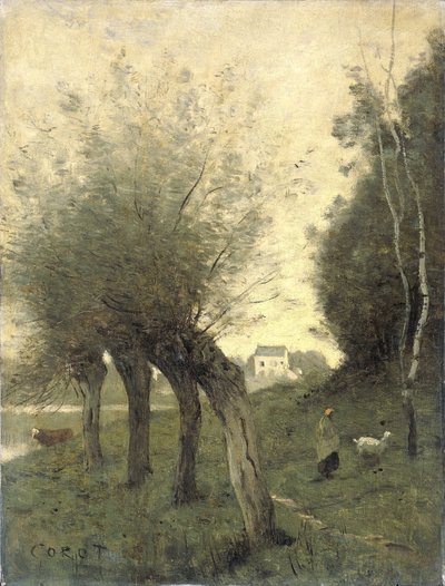 Landschaft mit Kopfweiden von Camille Corot