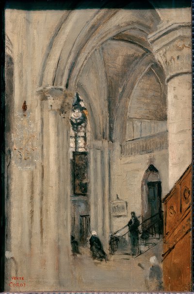 Mantes, Kircheninneres von Jean Baptiste Camille Corot