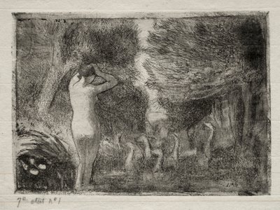 Badende und Gänse, 1895 von Camille Jacob Pissarro