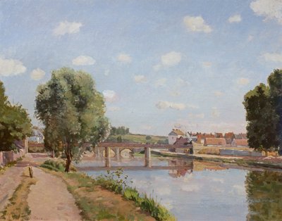 Die Eisenbahnbrücke, Pontoise, 1873 von Camille Jacob Pissarro