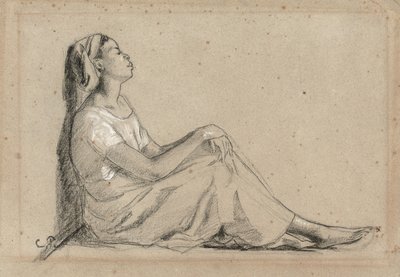 Junge schwarze Frau sitzt von Camille Jacob Pissarro