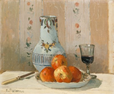Stillleben mit Äpfeln und Krug (1872) von Camille Jacob Pissarro