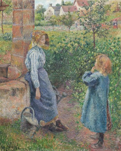 Frau und Kind am Brunnen, 1882 von Camille Pissarro