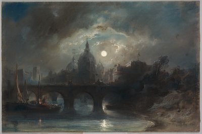 Ansicht einer Stadt bei Nacht, 1831 von Camille Roqueplan