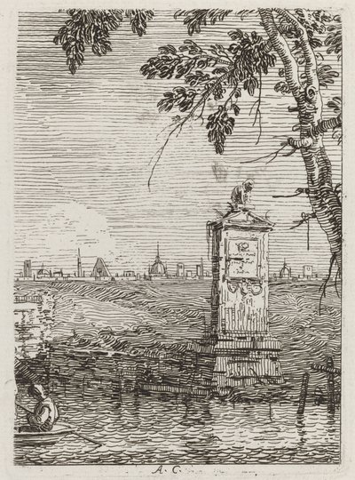 Das kleine Monument (links), ca. 1735-1746 von Canaletto