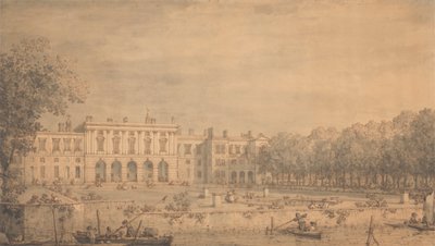 Ansicht des alten Somerset House von der Themse von Canaletto