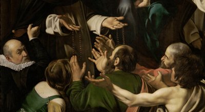 Madonna des Rosenkranzes von Michelangelo Merisi da  Caravaggio
