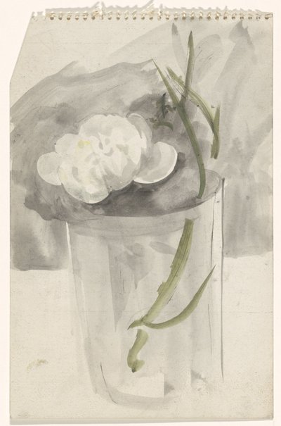 Weiße Blume in einem Glas von Carel Adolph Lion Cachet