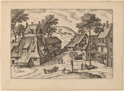 Dorfplatz mit Schrein von Carel Collaert