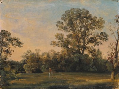 Waldlandschaft mit Schloss am Wasser von Carl Blechen