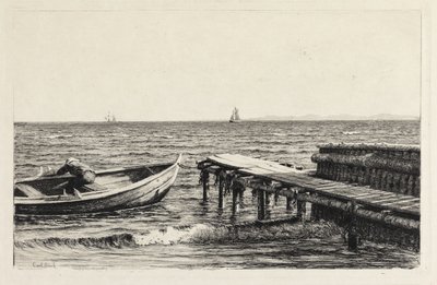 Das Boot an der Brücke von Carl Bloch