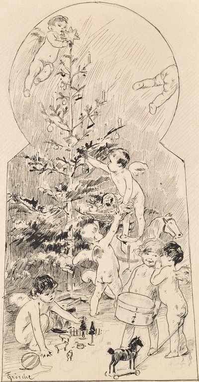 Engerln, Christbaum putzend von Carl Fröschl