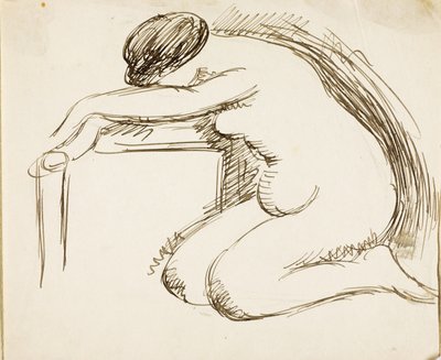 Weiblicher Akt auf Knien von Carl Newman
