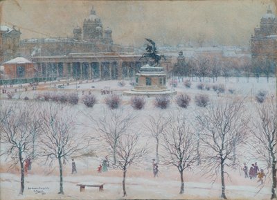 Der äußere Burgplatz in Wien im Winter von Carl Pippich