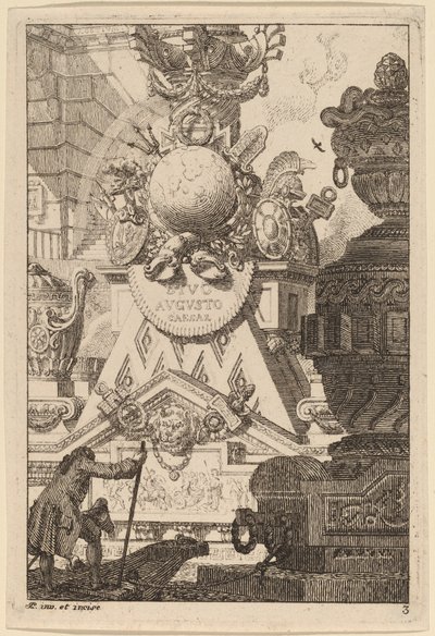 Fantasie eines antiken Trophäe für Augustus von Carl Schütz