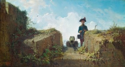 Der strickende Vorposten von Carl Spitzweg