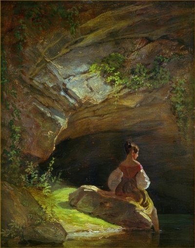 Mädchen vor der Grotte von Carl Spitzweg