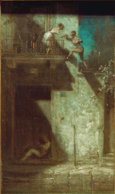 Nächtliches Stelldichein von Carl Spitzweg