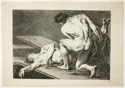 Figur, aus Sechs Figuren Académiques von Carle van Loo