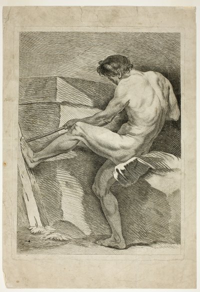 Figur, aus Sechs Figuren Académiques von Carle van Loo