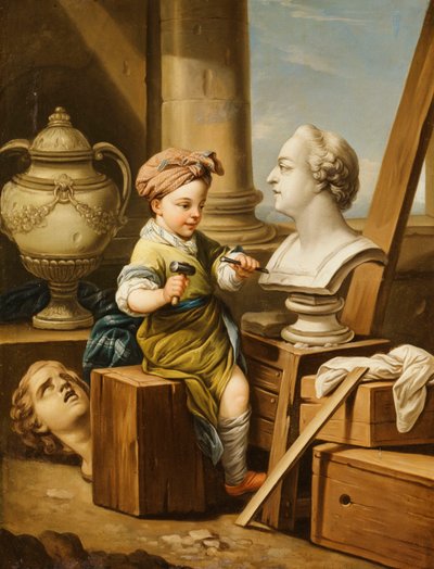 Die vier Künste - Skulptur von Carle van Loo