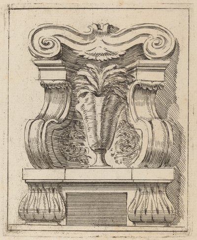 Architektonisches Motiv mit einer Vase von Carlo Antonio Buffagnotti