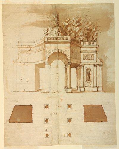 Entwurf für eine Loggia von Carlo Rainaldi