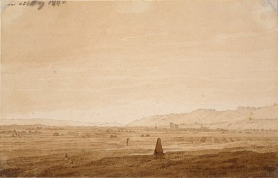 Landschaft mit einem Obelisken, 1803 von Caspar David Friedrich