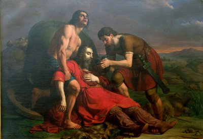 Polystratos und der sterbende Darius, 1837 von Cesare Masini