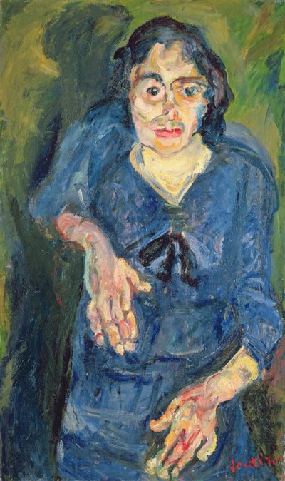 Porträt - Frau in Blau von Chaim Soutine