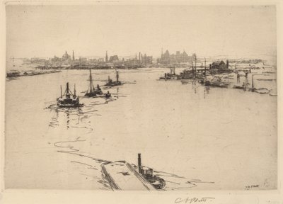 Williamsburg von der Brücke (Skizze) von Charles A. Platt