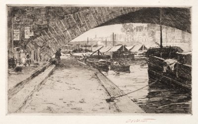 Unter der Pont Marie, Paris, 1887 von Charles Adams Platt