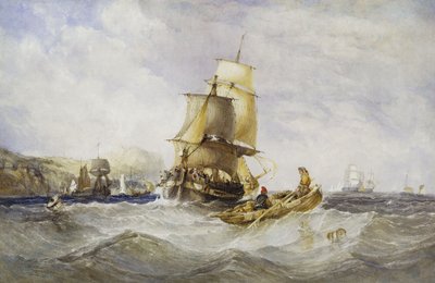 Schiffe vor Scarborough, 1848 von Charles Bentley