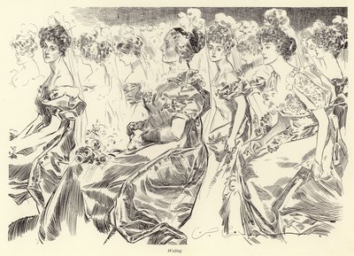 Warten auf einen Salon von Charles Dana Gibson