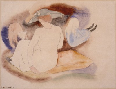 (Frau mit Hut und 2 Figuren) von Charles Demuth